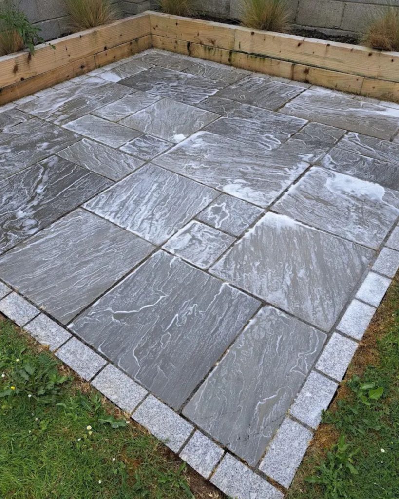 Back garden patio soft washing