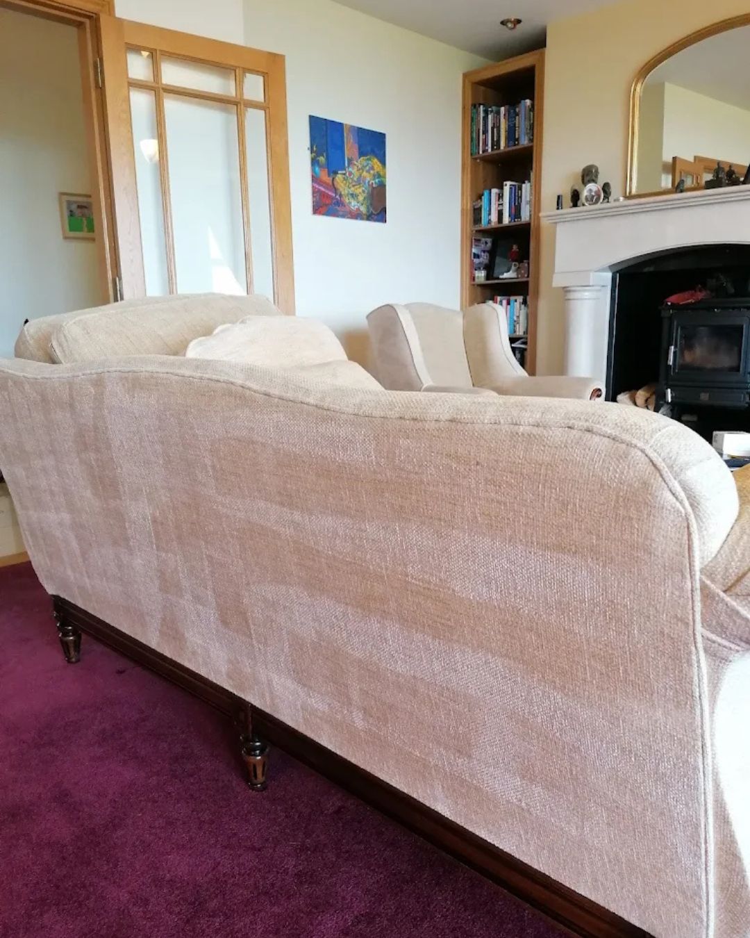Cream sofa cleaning
