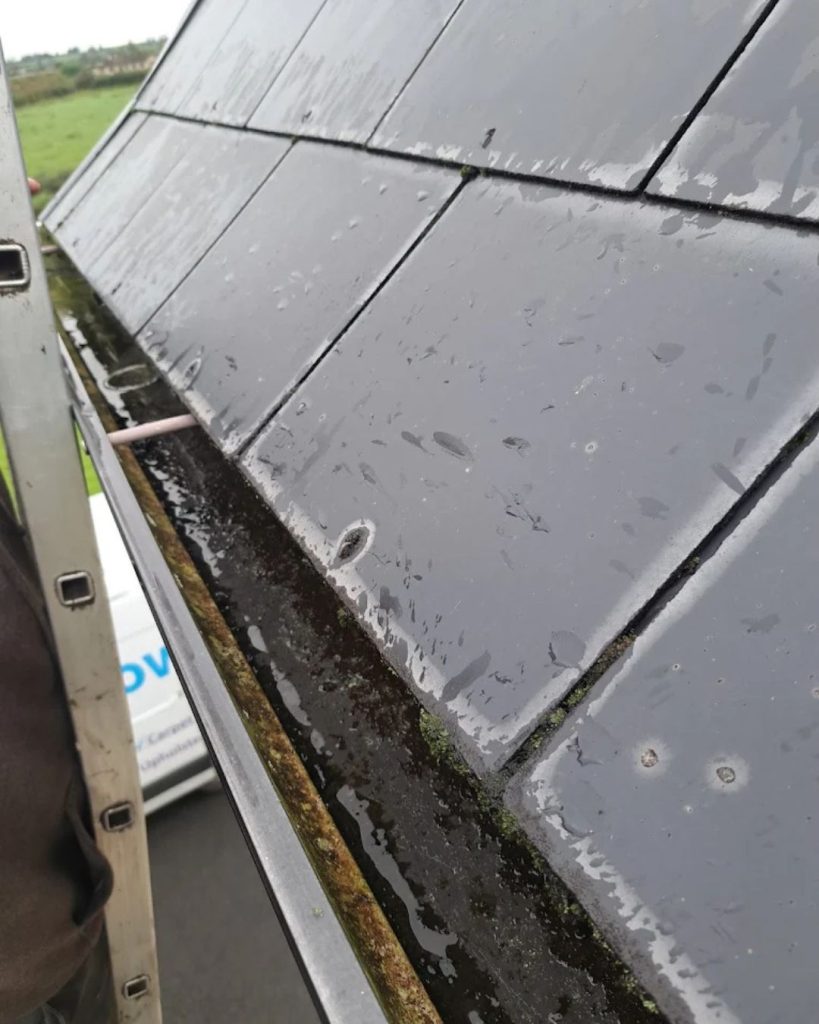 Gutter cleared and cleaned